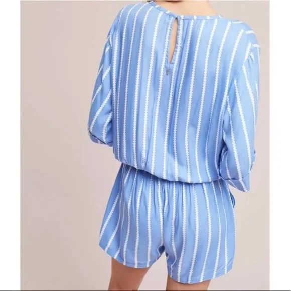 Anthropologie x Beachgold Ancona Striped Short Sleeve Romper - Picture 3 of 4